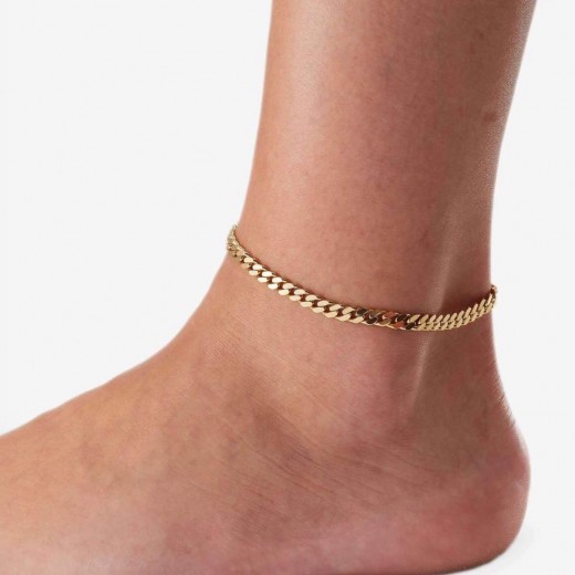 bracelet silver gold vintage handmade woman bantouvani minimal unisex anklet foot chain 